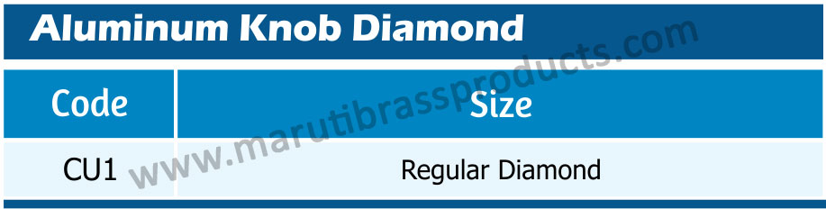 Aluminum Knob Diamond Size